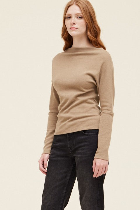 Taupe Waffle Knit Top
