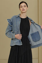 Load image into Gallery viewer, Ruffle Denim Jacket
