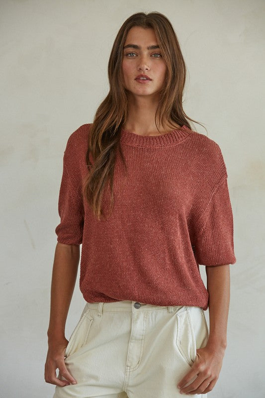 Red Leona Sweater Top