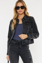 Load image into Gallery viewer, Washed Black Denim Jacket
