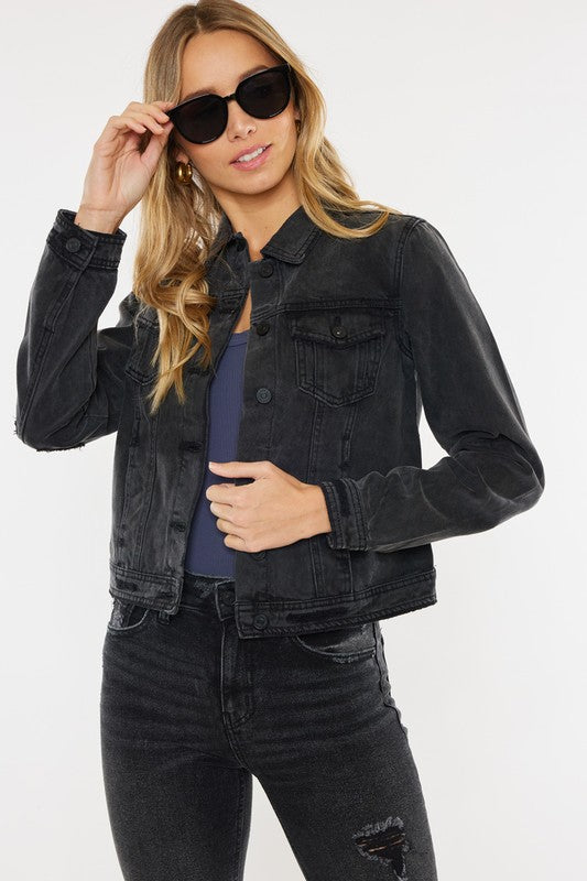 Washed Black Denim Jacket