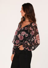 Load image into Gallery viewer, Black Floral Blouse
