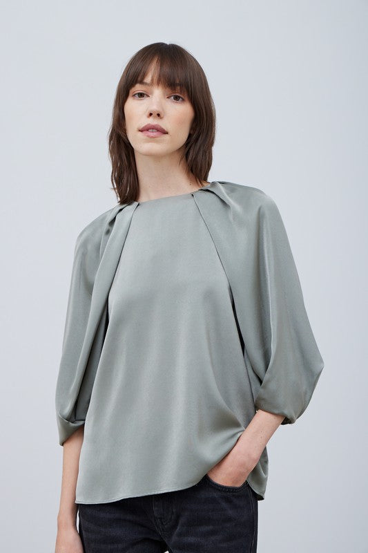 Blossom Sleeves Satin Top