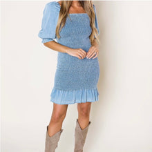 Load image into Gallery viewer, Denim Smocked Dress
